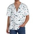 thumbnail image 3 of Vsdgher Party Shark Cute Print Men's Wrinkle Free Untucked Cuban Shirt Business Casual Button Down Shirts Short Sleeve Shirt, 3 of 7