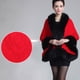 thumbnail image 3 of Qarigey Poncho Cálido De La Rebeca Del Invierno De La Piel Sintética De Moda Y Elegante Del Algodón Cálido En Aplicación Amplia Del Estilo Prendas para la parte del cuerpo Vino rojo, 3 of 6