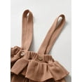 thumbnail image 6 of Baby Girl Clothes Print Tops + Suspender Romper Dress + Headband Outfit Set Brown 6-9 Months, 6 of 7