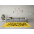 thumbnail image 3 of Ahgly Company Indoor Square Abstract Yellow Modern Area Rugs, 3' Square, 3 of 4