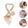 thumbnail image 3 of Unique Bargains 1 Pc Fashion Heart Buckle Strawberry Flower Handbag Charm Bag Accessories Sparkling Pink, 3 of 5
