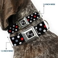 thumbnail image 2 of Buckle-Down Pet Collar, Dog Collar Metal Seatbelt Buckle, Vinyl Records Stacked Black Gray Red White, 20 to 31 Inches 1.5 Inch Wide, 2 of 8