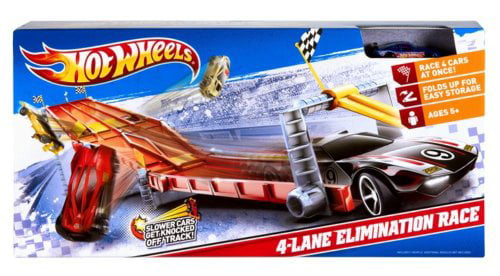 Hot Wheels Retro Race Track Set 4 Lane Raceway Elimination Vehicle Playset for sale online 