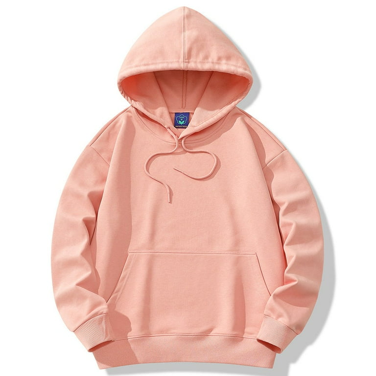 Qcmgmg Pockets Soft Hooded Sweatshirt Men Loose Drawstring Long