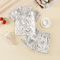 thumbnail image 2 of JUMEYU Baby Girl Summer Pajamas Girls Pajamas Short Sleeve Pjs Toddler Summer Sleepwear Sets 12 18 Months (Beige,12-18 Months), 2 of 6