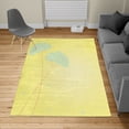 thumbnail image 2 of Allium Flower Turkish Area Rug, Floral Design with Swirl Lines Falling Leaves Autumn Inspired, Soft Carpet for Living Room Decor with Distressed Look, 2.6' x 5', Yellow, by Ambesonne, 2 of 4