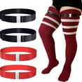 thumbnail image 2 of Women Stockings Leg Harness Elastic Garter Antiskid Adjustable Thigh High Garter Belt with Metal Buckled for Thick Thighs, 2 of 9