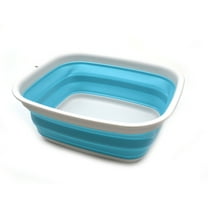 SAMMART Set of 2 - 9.45L (2.49 Gallon) Collapsible Tub - Foldable Dish Tub - Portable Washing Basin - Space Saving Plastic Washtub