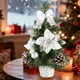 thumbnail image 4 of Mini árbol de Navidad artificial de 30 cm | Decoración retráctil para escritorio | Predecorado con adornos, piñas y lazos | Plateado, dorado, rojo y azul | Adorno de mesa para oficina o para fiestas, 4 of 6