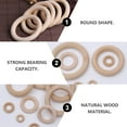 thumbnail image 3 of KAKOWELY 100pcs Unfinished Solid Wooden Rings Crafts Ring Pendant Curtain Connector Rings,2.76"X2.76"X0.04", 3 of 5