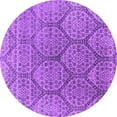 thumbnail image 1 of Ahgly Company Indoor Round Oriental Purple Industrial Area Rugs, 4' Round, 1 of 4