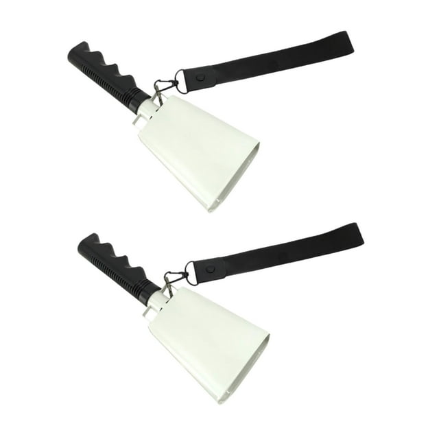 2 cencerros de metal para animar deportivos con correas para la muñeca, cascabeles de mano para animar suministros para fiestas y conciertos