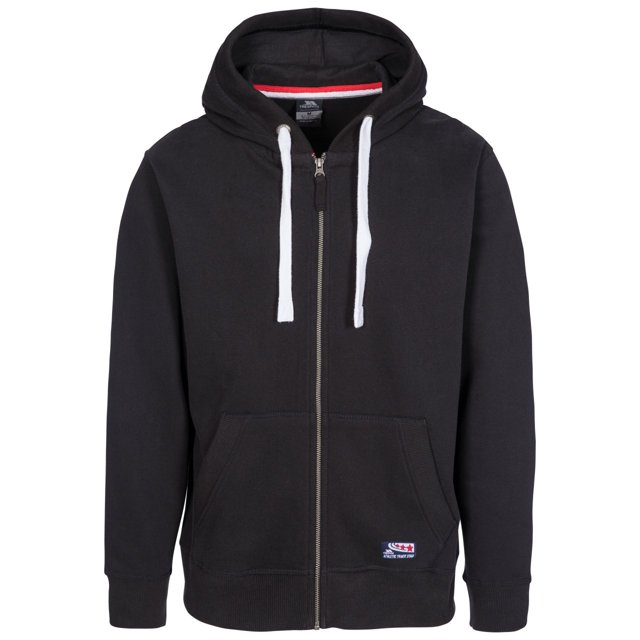 Trespass - Chaquetilla con cremallera y capucha modelo Wreath para hombre (Negro)