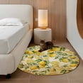 thumbnail image 2 of Round Rug 4Ft Washable Non-Slip, Lemon Circle Area Rugs for Living Room Bedroom, Farmhouse Vintage Summer Retro Fruits Yellow Brown Indoor Floor Mats Carpet Runner for Home Decor Aesthetic, 2 of 8