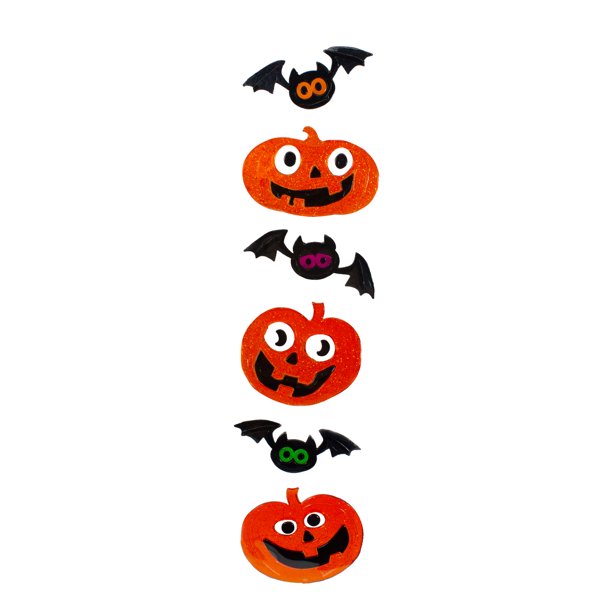 Northlight 6Piece JackOLantern and Bats Halloween Gel Window Clings