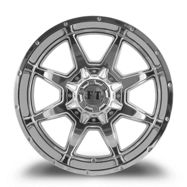 値下げ‼️GT ROMAN13/クルマンガ 1.2.3.4 CROSS ROADS 22X12 12-135/139.7 OFF ROAD (FT-2) CHROME -44/108.1