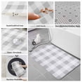 thumbnail image 6 of Grey Plaid Bath Mat 3 Piece Bathroom Rug Set, Spring Summer Farmhouse Buffalo Checkered Non Slip Bath Rug Contour Mat and Toilet Lid Cover, Absorbent Shower Mats Soft Bath Rugs and Mats Sets, 6 of 8