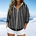 thumbnail image 2 of Azrian Women’s Striped Full Zip Hoodie Sweatshirt,Ladies Long Sleeve Hooded Outerwear Sizes S-3XL, 2 of 6