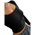 thumbnail image 2 of Fortune Haut à Manches Longues Col Rond pour Femmes, T-Shirt Basique Ajusté, 2 of 8