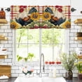 thumbnail image 3 of Rooster Chicken Valances for Windows Sunflower Watercolor Art Vintage Farm Rod Pocket Curtain Valance Window Treatment Short Curtains for Kitchen Living Room, 42"x12", 3 of 5