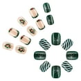 thumbnail image 3 of Yoyauz 24 PCS Christmas Fake Nails Shining Green and White Wreath Line Design Short Fake Nails, Christmas Holiday Green and White Nails Used for DIY Nail Decoration in Winter, 3 of 9