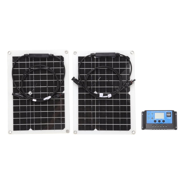 Kit De Panel Solar De 2 Uds, Panel De Carga Solar De Silicio Monocristalino De 50 W Con Controlador De 10 A Para Coche, Yate, RV