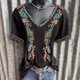 thumbnail image 2 of Blusa de manga corta con cuello en V informal para mujer a la moda, camisetas de verano Fridja hjk4403, 2 of 5