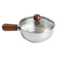 thumbnail image 3 of Cacerola profesional de acero inoxidable, olla para calentar leche, con tapa, para hervir, Plata, 3 of 9