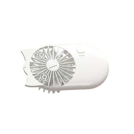 

2Pcs Cartoon Style Fan Convenient Cooling Equipment Outdoor Use Handheld Mute Air Fans Cool Tool for Travel Office Dormitory Using White