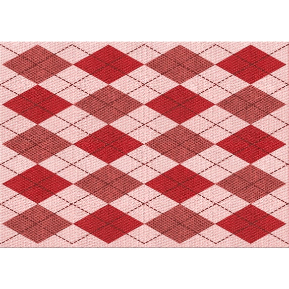 Ahgly Company Indoor Rectangle Patterned Baby Pink Area Rugs, 7' x 10'