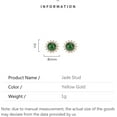 thumbnail image 2 of 14K Gold Sunflower Jade Stud Earrings with Round Beads for Women, Retro and Minimalist Design, Gift for Her on Women's Day, 2 of 6