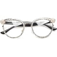 thumbnail image 5 of Sparkling Diamond Rhinestone Blue Light Blocking Glasses For Women Crystal Cat Eye Clear Eyeglasses, 5 of 7