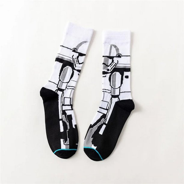 Otoño Invierno 1 par de calcetines de hombre de la película Star Wars Master Yoda R2-D2 calcetín largo de Cosplay Wookiee Caballero Jedi novedad calcetines de mujer 37-45