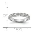 thumbnail image 7 of 14K White Gold Ring Band Wedding Diamond Round Micro Pave , Size 8, 7 of 7
