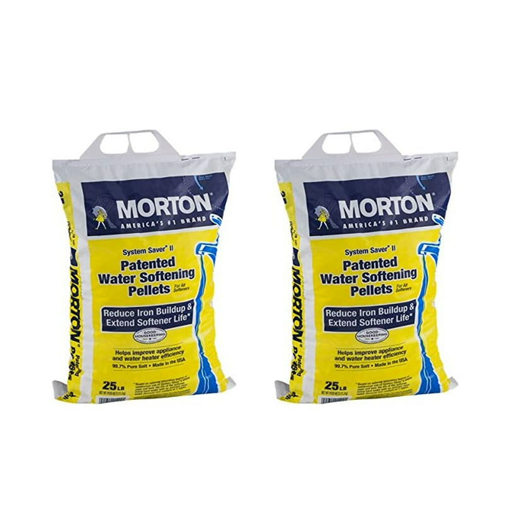 Morton System Saver Ii Morton Salt System Saver II Reduce Iron Water Softener Pellets, 25