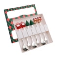 thumbnail image 4 of Juego de 6 cucharas y tenedores navideños creativos para bodas y fiestas navideñas verde 6D, 4 of 8