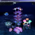 thumbnail image 2 of 4 Pack Glow Aquarium Decorations Simulation Glow Plant Silicone for Fish Tank Decorations, 2 of 5