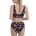 thumbnail image 3 of Picia Breast Cancer Awareness (2) Women's High Waisted Bikini Scoop Neck Swimsuit Two Pieces Bathing Suit-Large, 3 of 8