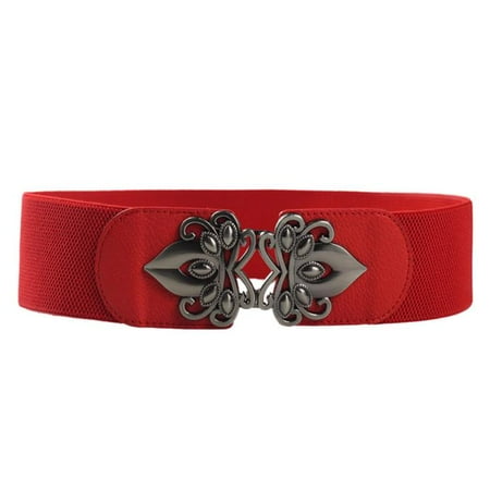 Cotton Elastic Waist Belt - Fashion Women Wide Waist Elastic Stretch Belt RD