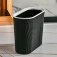 thumbnail image 4 of Waste Baskets Striped Wastebasket Home Bathroom Seamless Wastebasket Plastic Suitable For Home Kitchen Bathroom Garage Trash Can Kitchen Wastebaskets, 4 of 7