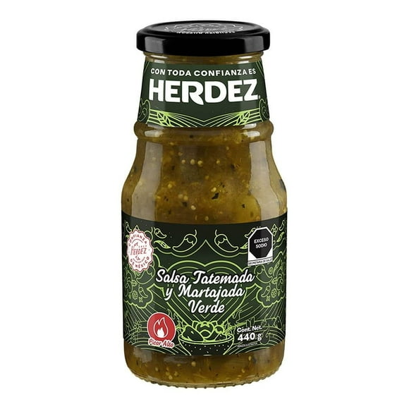 Salsa tatemada y martajada Herdez verde 440 g