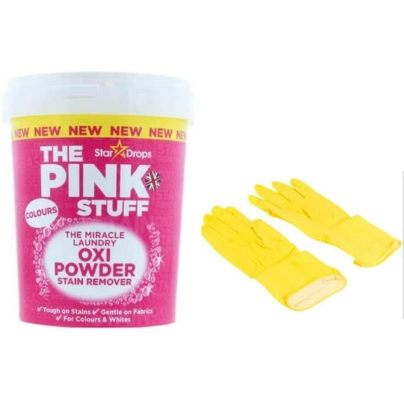 Pink Miracle Cleaner - Laundry Oxi Powder Cleaner Stain Remover For Colors   Gloves