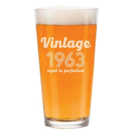 

16 oz Beer Pint Glass Gift Retro Vintage Perfection 60th Birthday