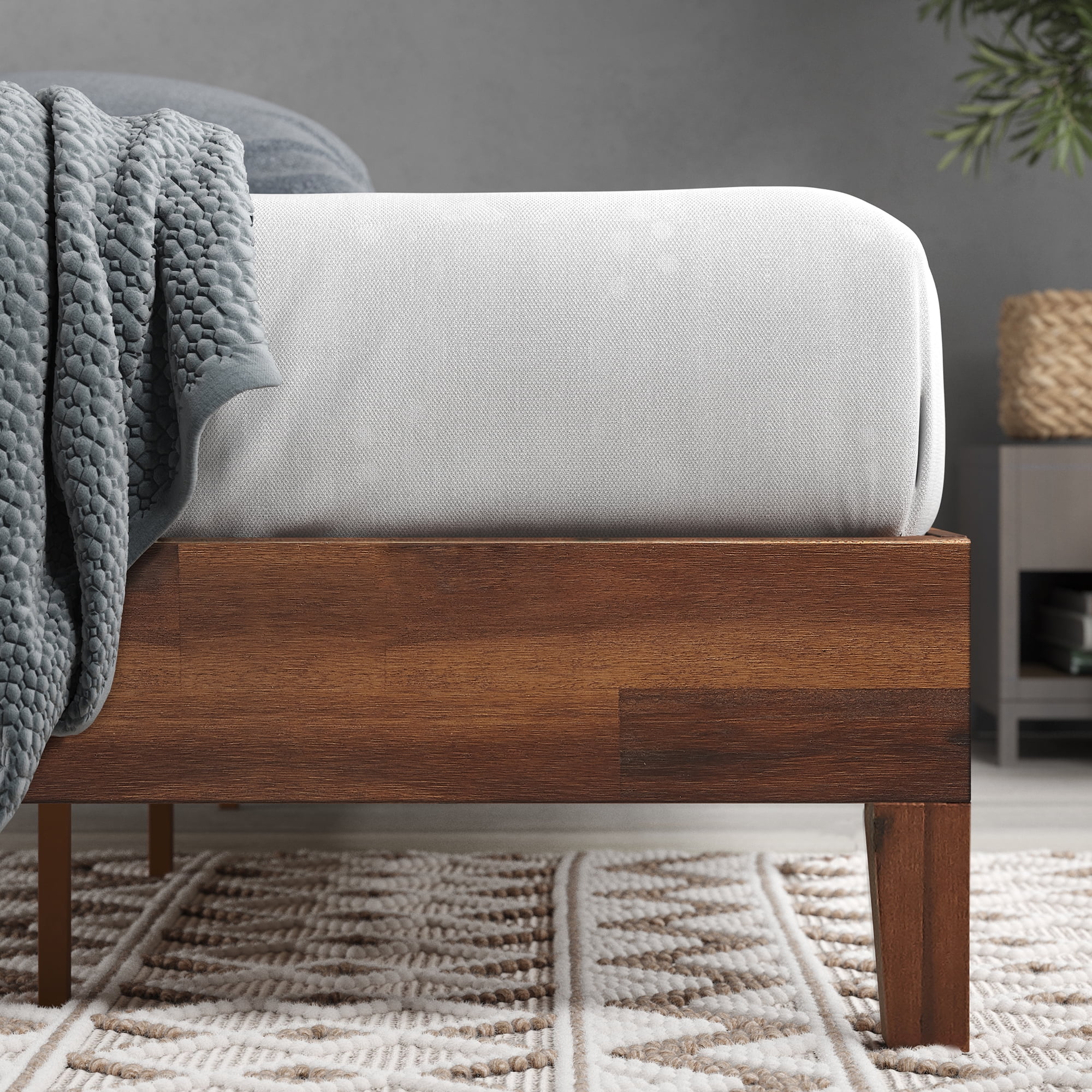 Zinus Marissa 12" Deluxe Wood Platform Bed Frame, Antique Espresso Finish, Twin