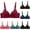 Wine, variant on GERsome Wireless Lace Bras for Women No Underwire Wavy V Neck Soft Support Full Coverage Comfortable Bra