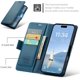 thumbnail image 4 of Funda tipo cartera para iPhone 16 Pro Max con tarjetero, función atril, bloqueo RFID, cierre magnético, funda protectora de piel sintética a prueba de golpes para iPhone 16 Pro Max, 4 of 8