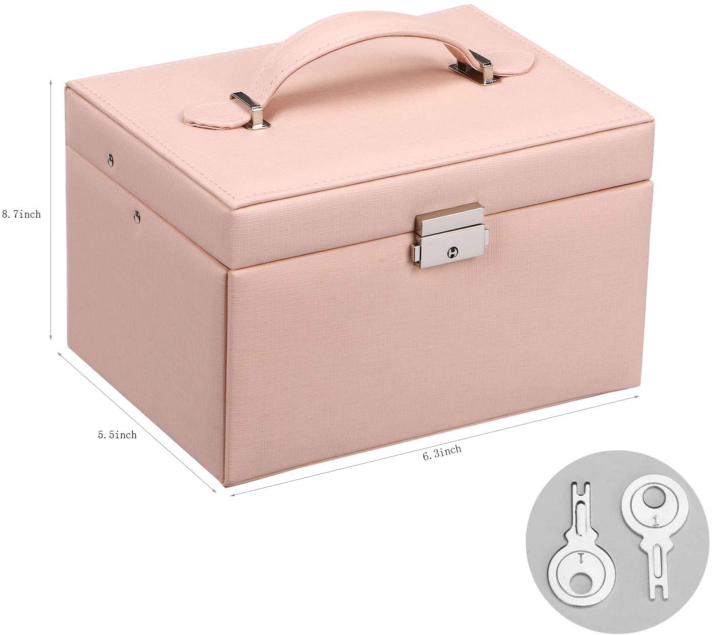 SDLSH Jewelry Box Girls Jewelry Organizer Portable Jewelry Organizer  Leather Storage Box Travel Jewelry Display Gift Case Earring Holder  Jewellery