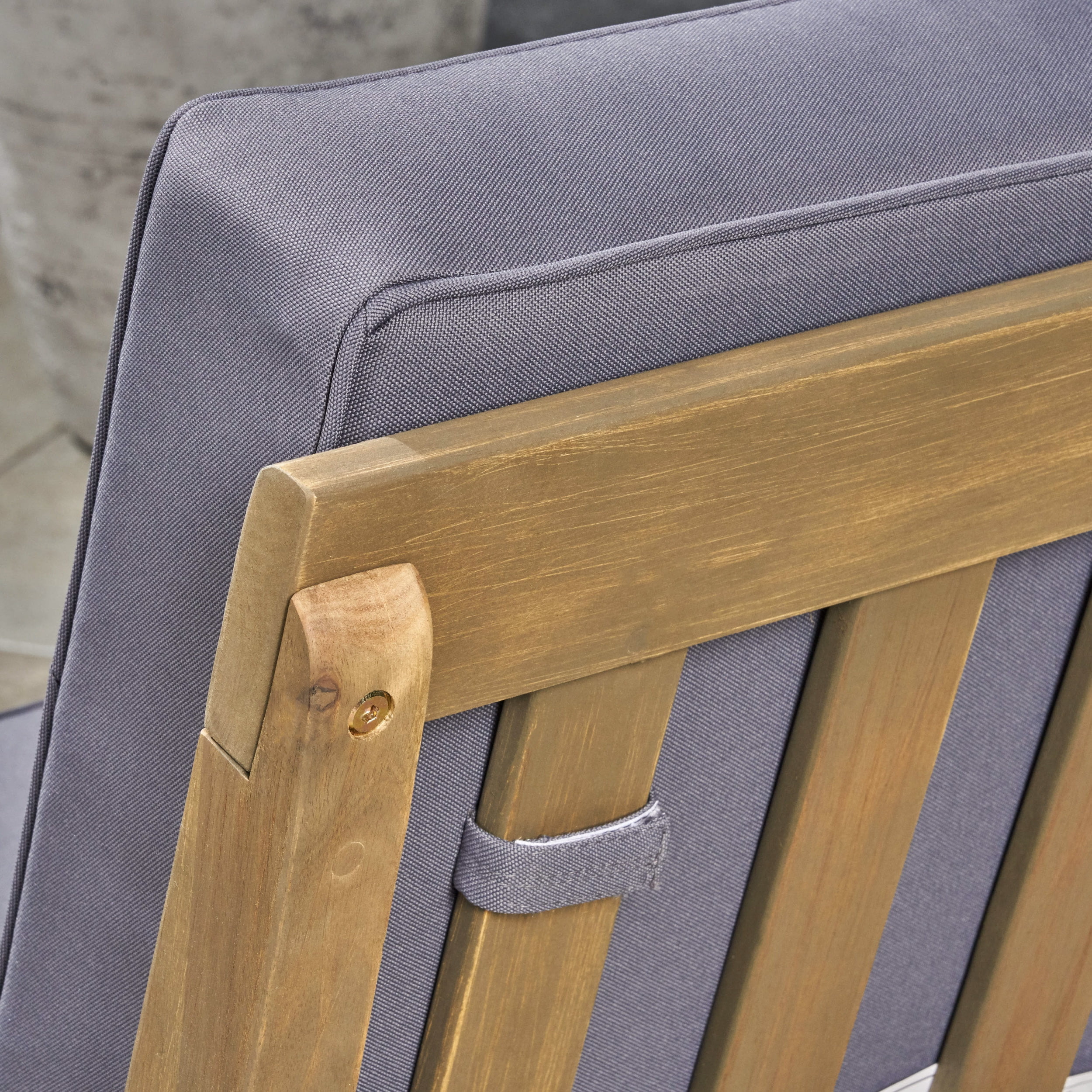 Ryland Outdoor Wooden Club Chairs, Set of 4, Gray, Dark Gray