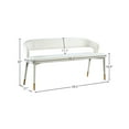 thumbnail image 3 of Meridian Furniture Destiny Cream Velvet Bench, 3 of 7