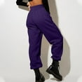 thumbnail image 3 of Loose Sweatpants for Women Baggy Workout Plus Size Jogging Pants with Pockets Fall Casual High Waisted Trousers, Purple, XXXL, 3 of 6